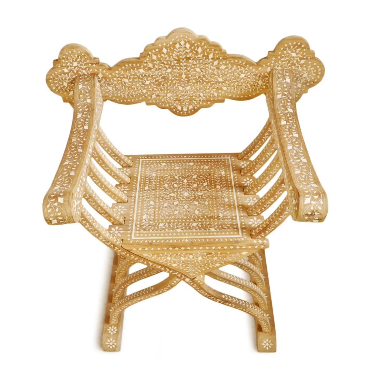 Wood Inlay Agra Arm Chair - Thumbnail 3