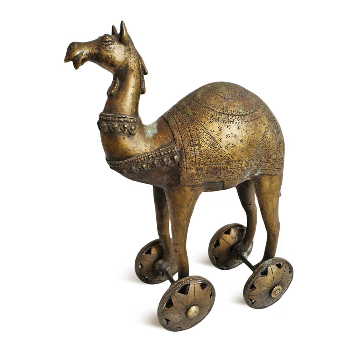 Antique Brass India Camel on Wheels - Thumbnail 3