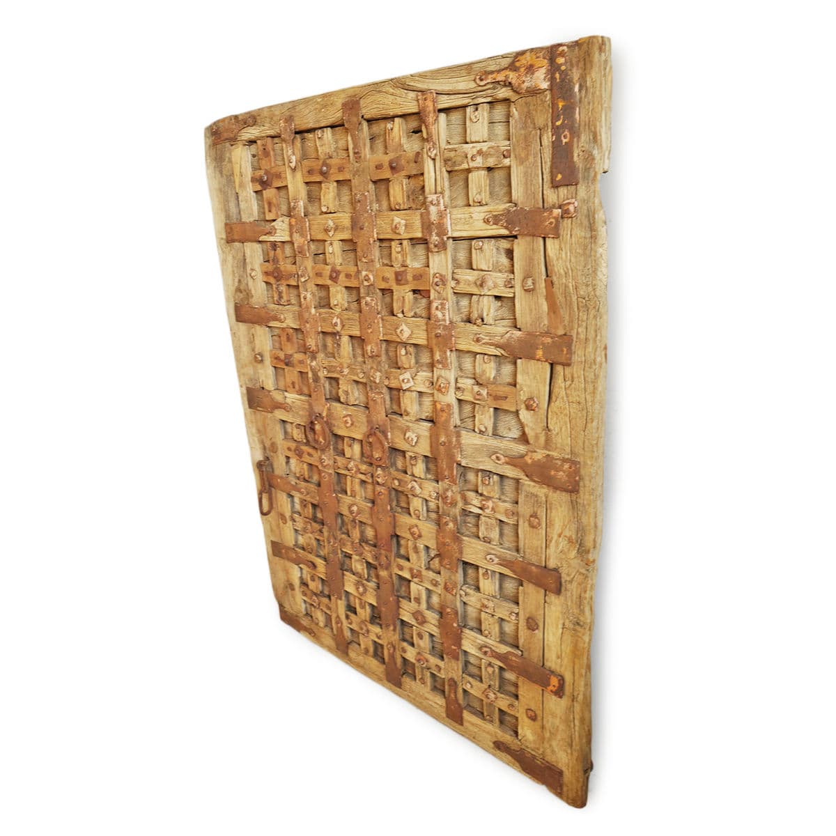 Old Teak Wood & Iron Door Panel - Thumbnail 3