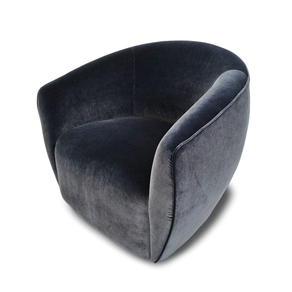 Midnight Velvet Swivel Bubble Chair - Thumbnail 3