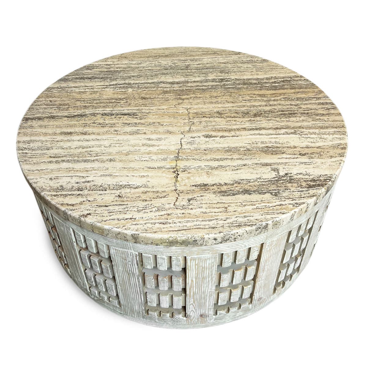 Round Kebe Stone Top Coffee Table - Thumbnail 3