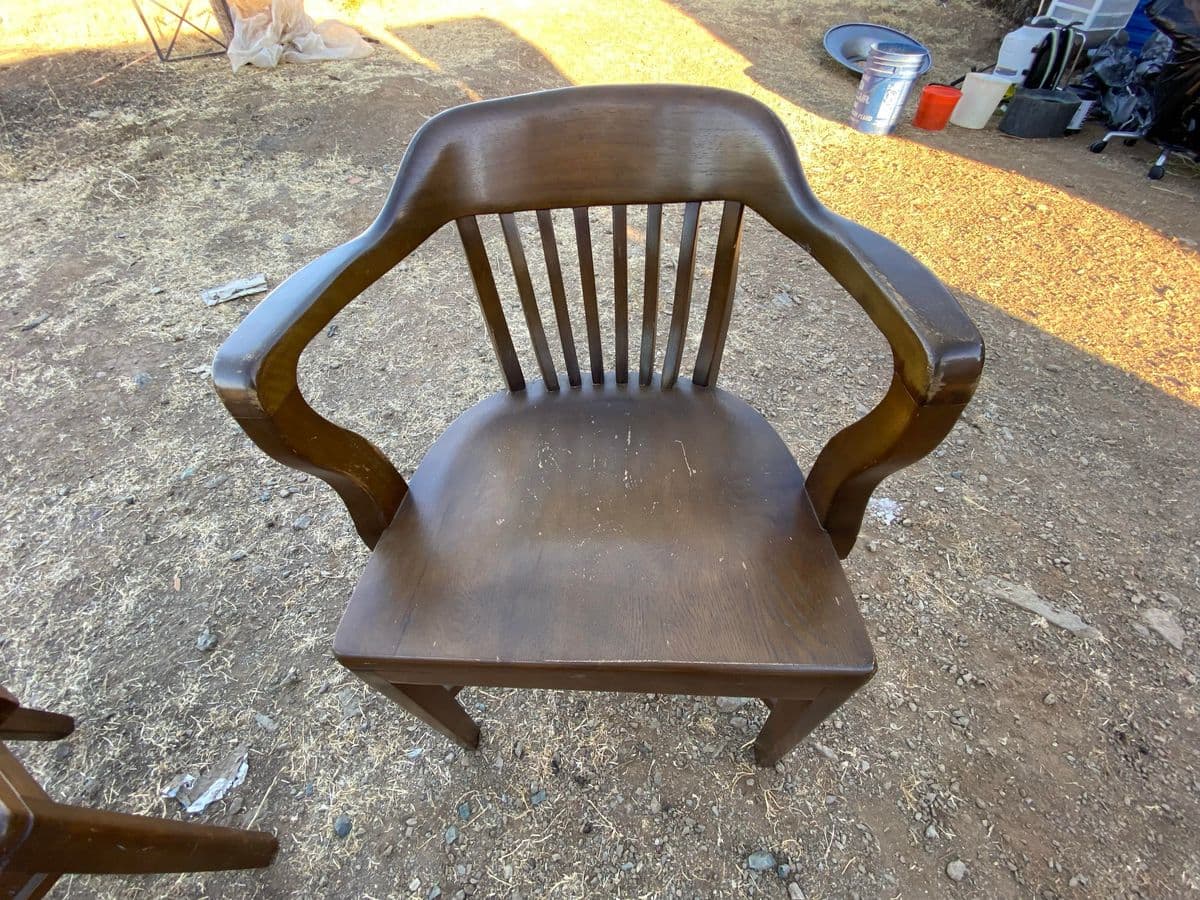 1970s Vintage Boling Chair Company Walnut Banker’s Chair Set of 2 - Thumbnail 3