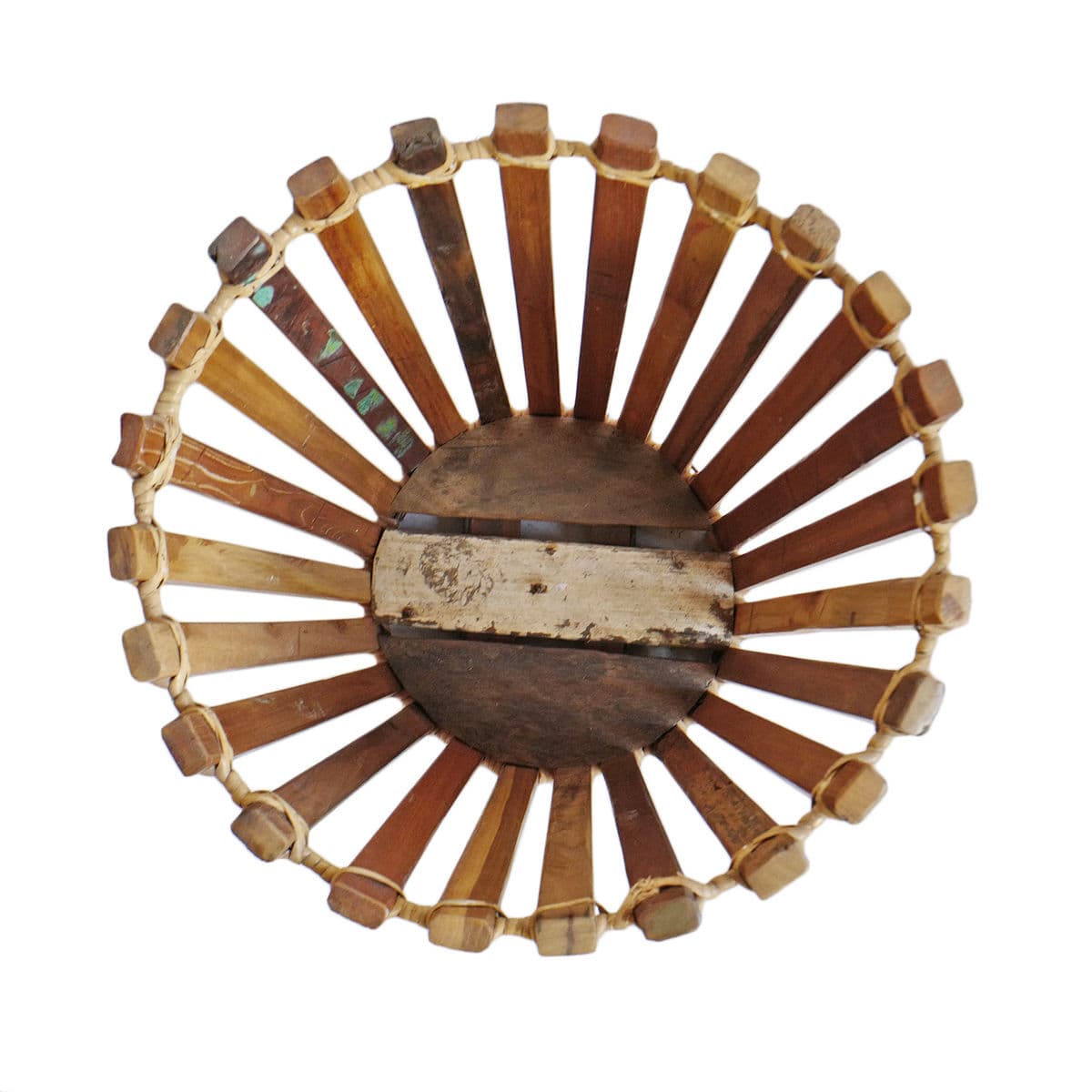 Salvaged Boat Wood Basket Medium - Thumbnail 3