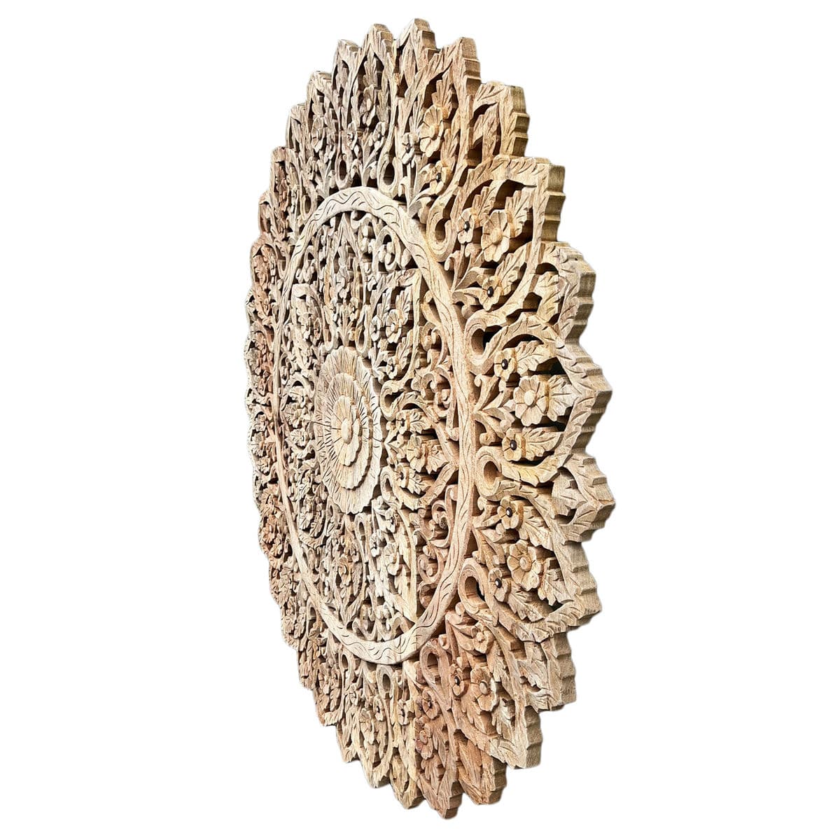 Medium Wood Carved Medallion - Thumbnail 3