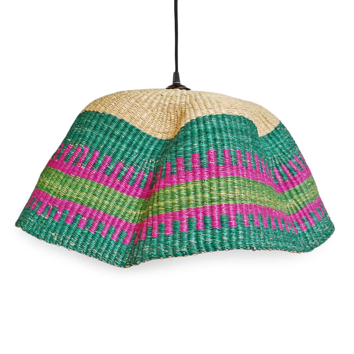 Bolga Wave Basket Light Pendant - Thumbnail 3