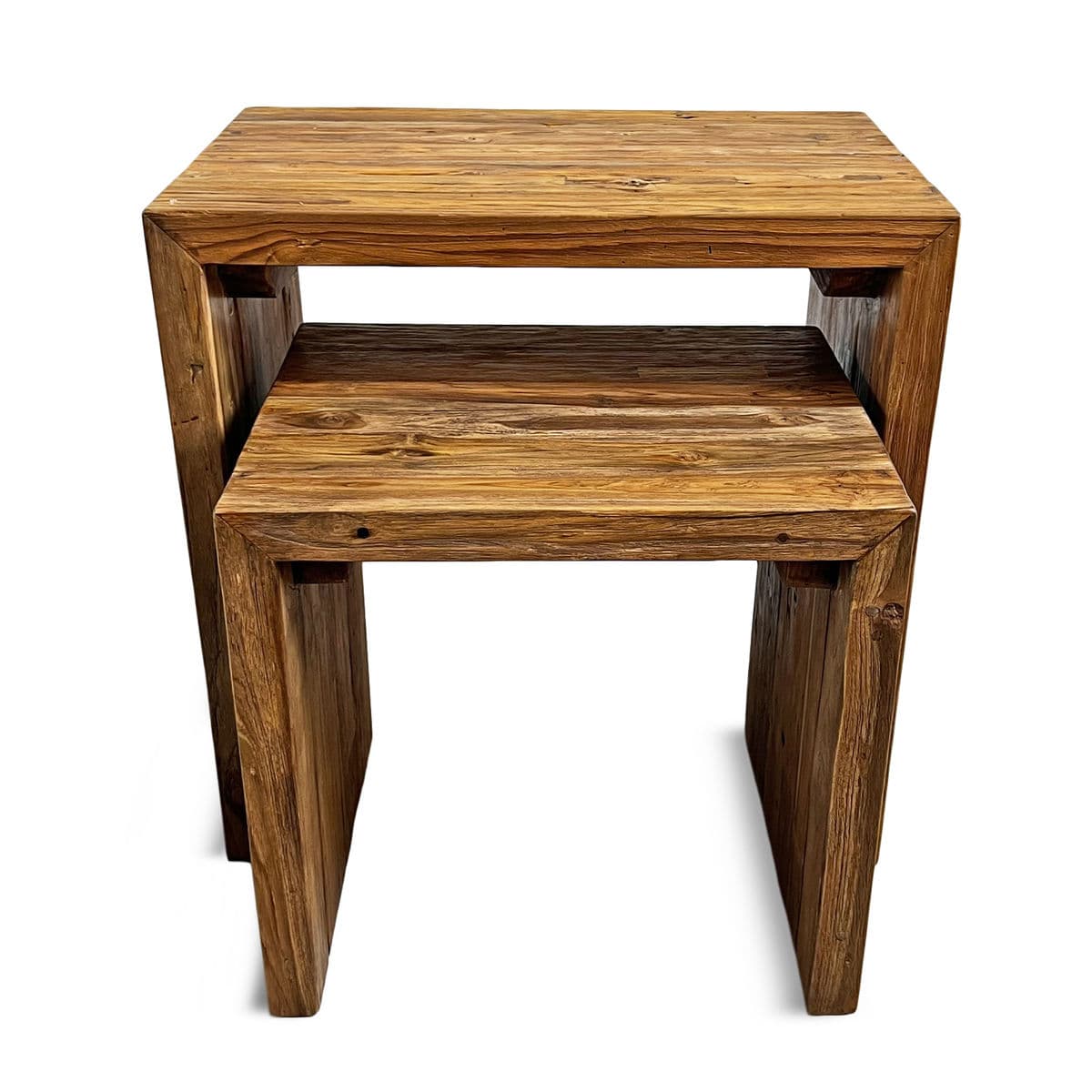 Salvaged Teak Nesting Table Set - Thumbnail 3
