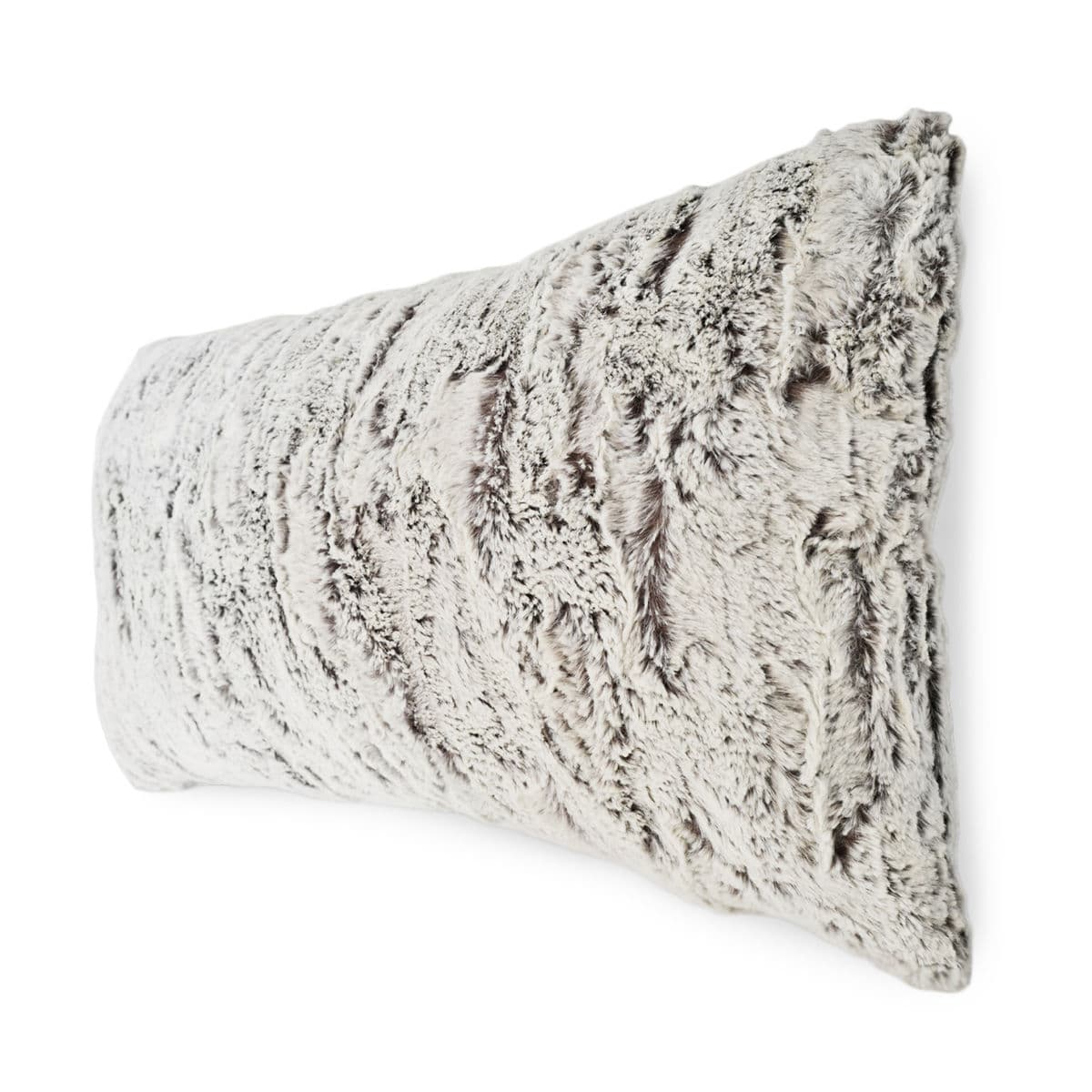 Snowy Faux Mink Fur Lumbar Pillow - Thumbnail 3