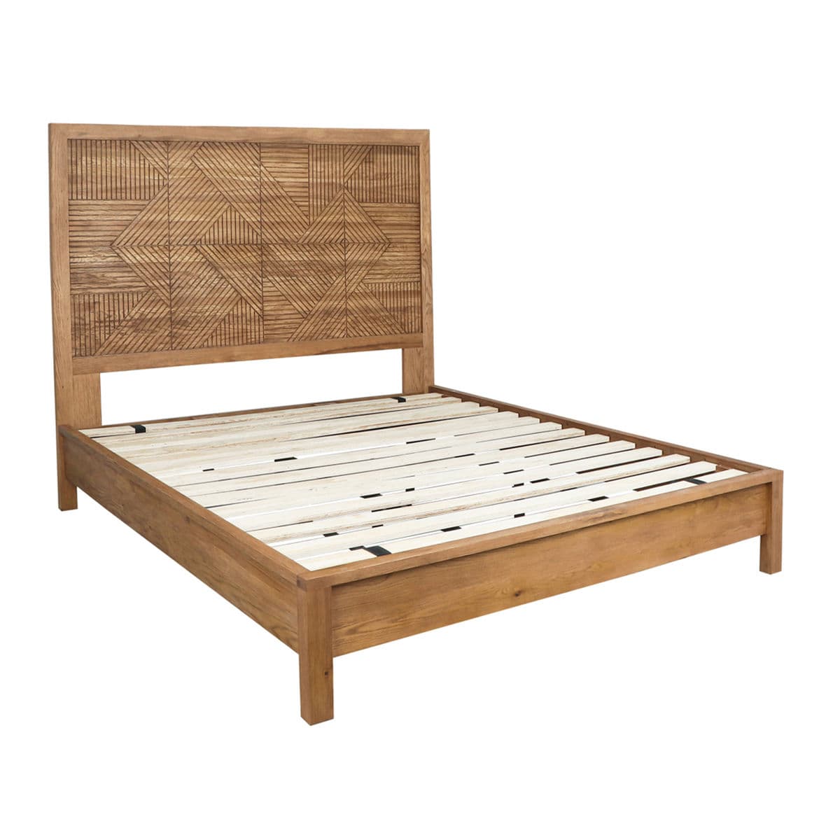 Inez Oak Bed Frame Queen - Thumbnail 3