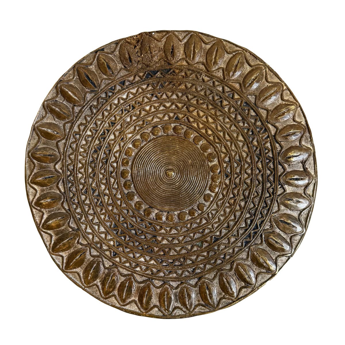 Vintage Bronze Tikar Stool - Thumbnail 3