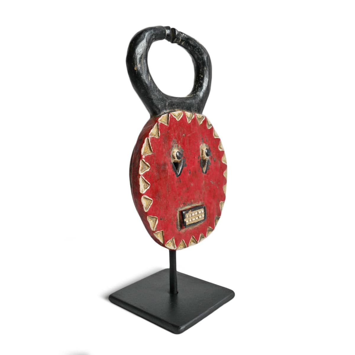 Small Baule Goli Passport Mask on Stand - Thumbnail 3