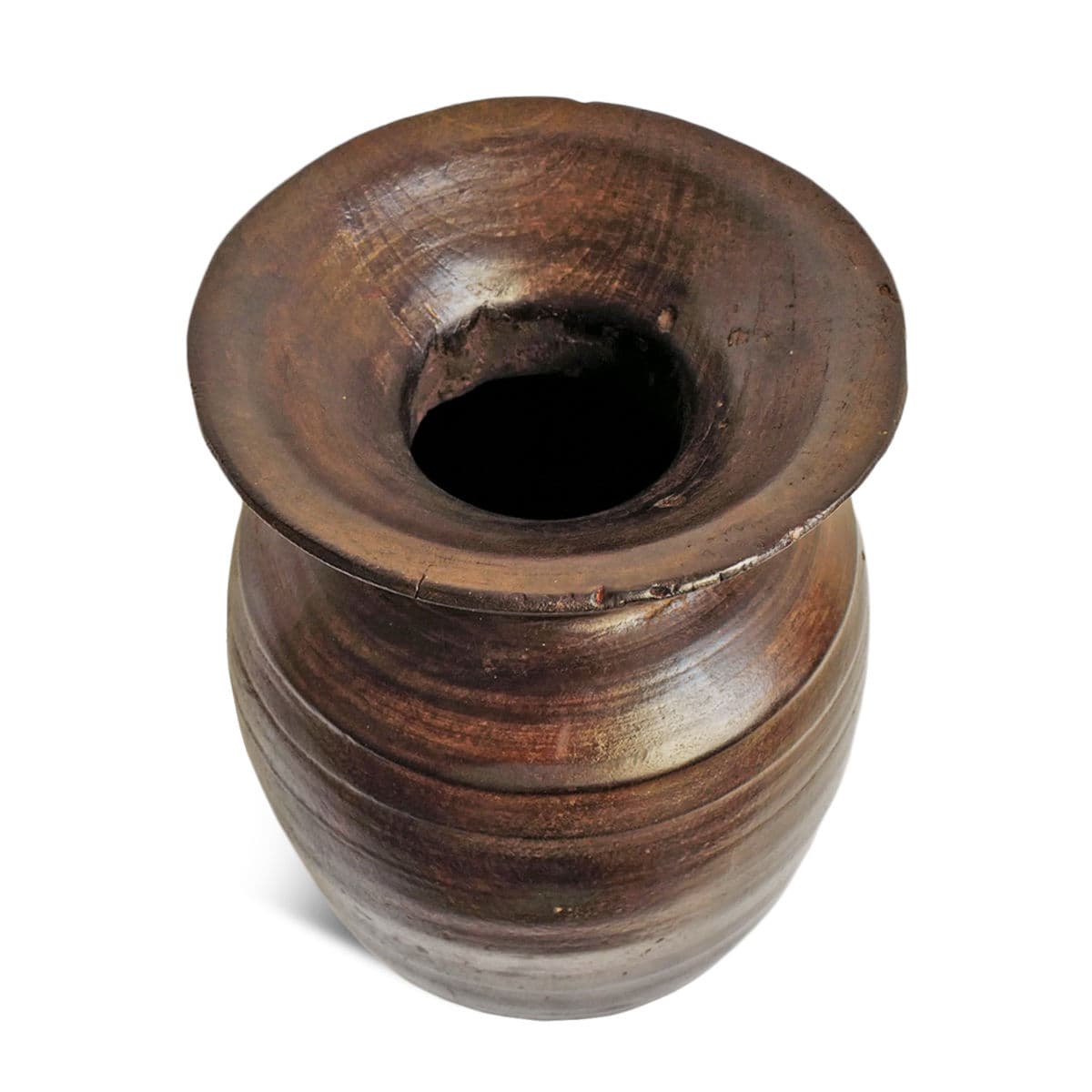 Vintage India Wood Carved Pot - Thumbnail 3