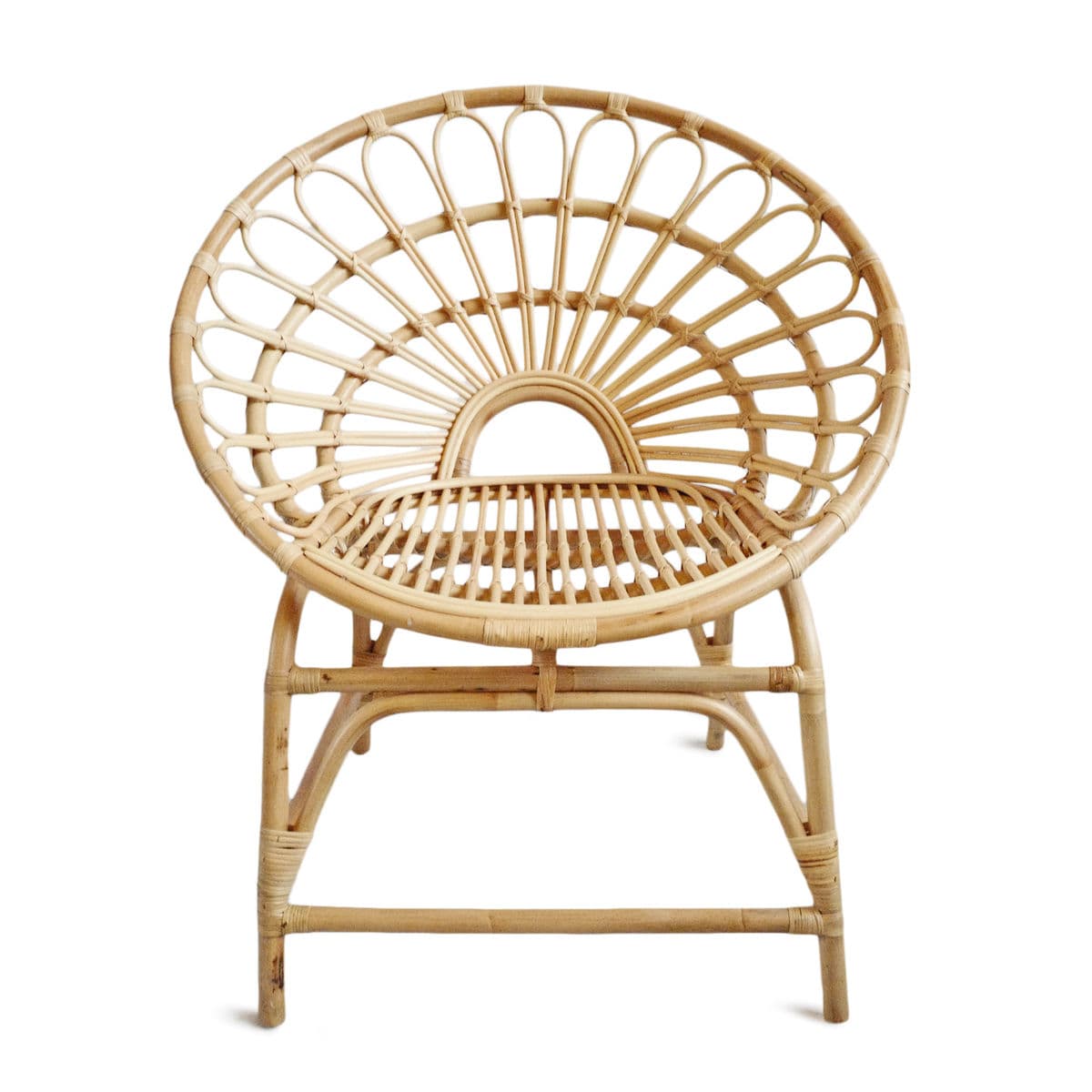 Natural Bamboo Flower Ring Chair - Thumbnail 3