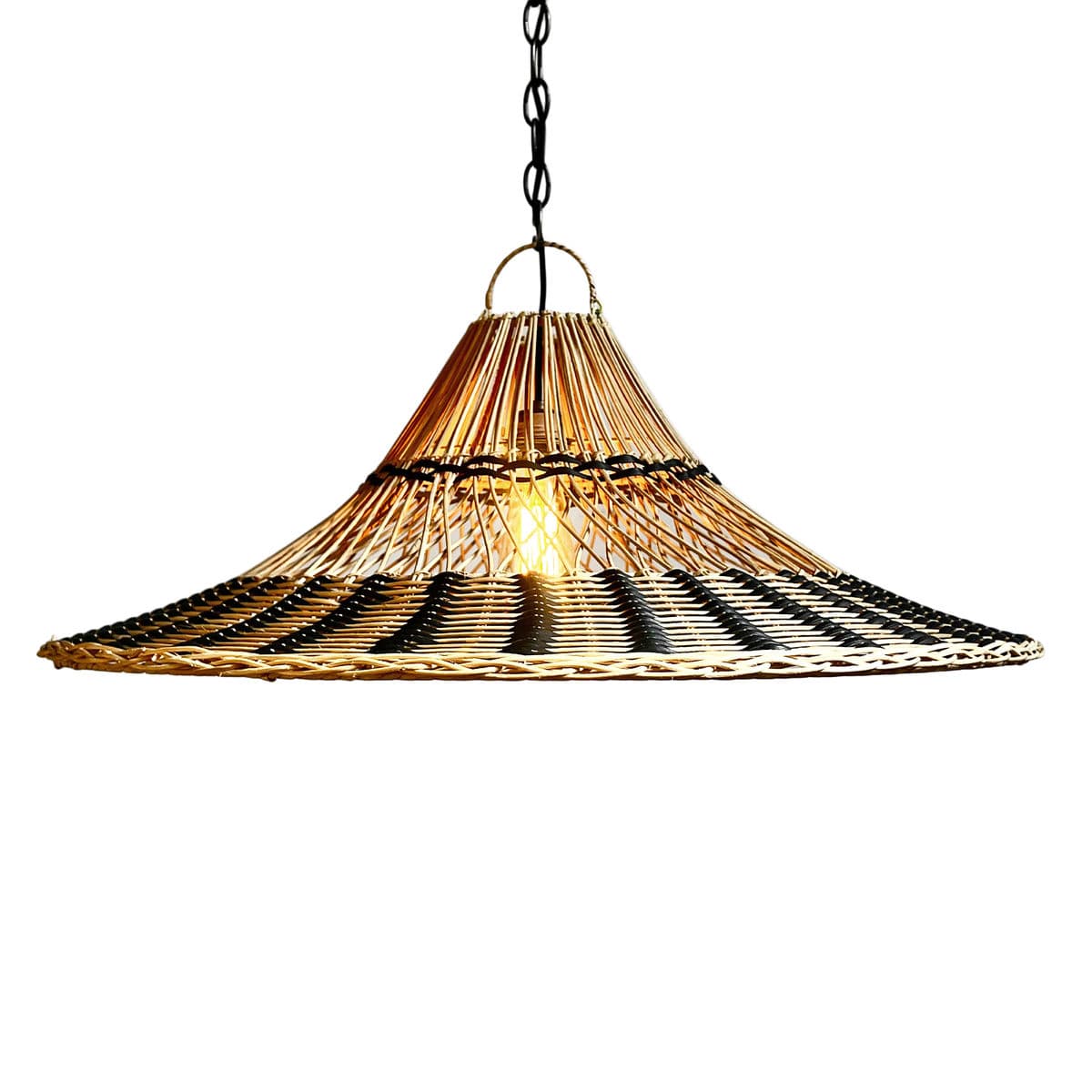 Rattan Tuxedo Hat Pendant Light - Thumbnail 3