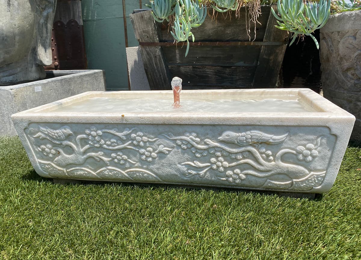 Vintage White Marble Garden Fountain - Thumbnail 3