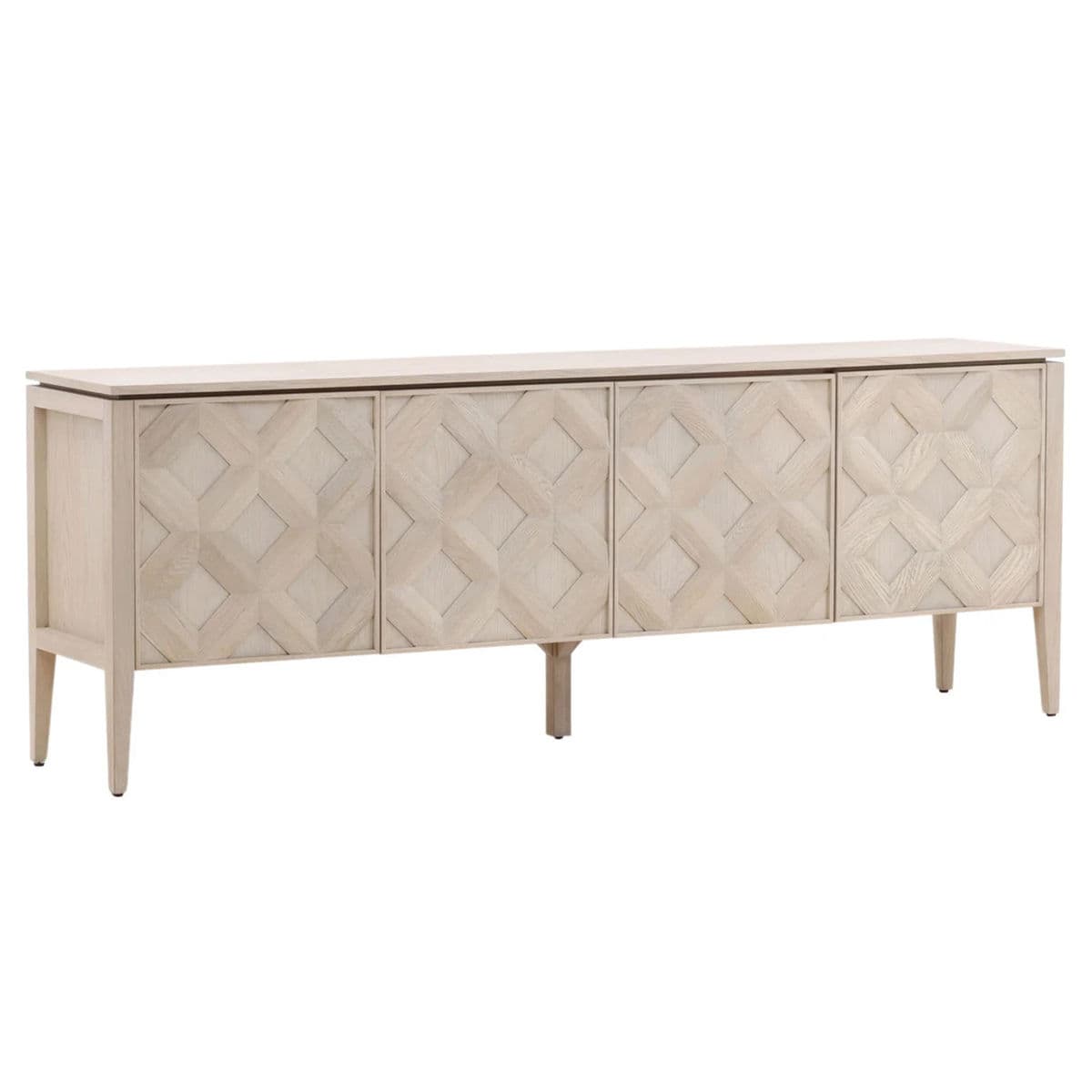 Blond Lattice Wood Sideboard - Thumbnail 3