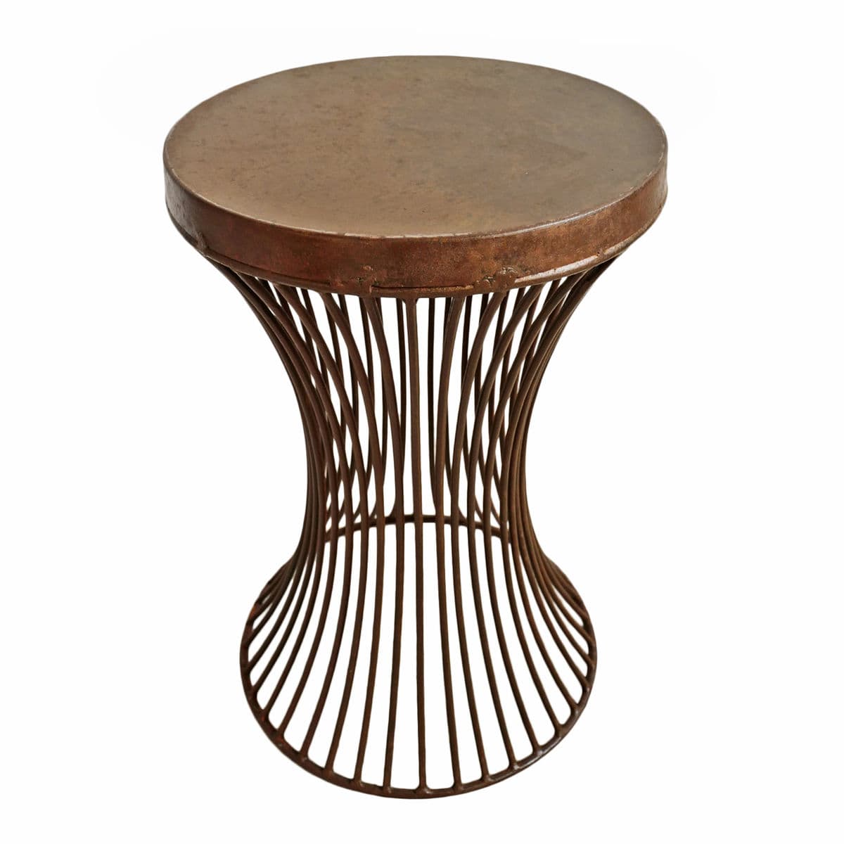 Rust Iron Hourglass Side Table - Thumbnail 3