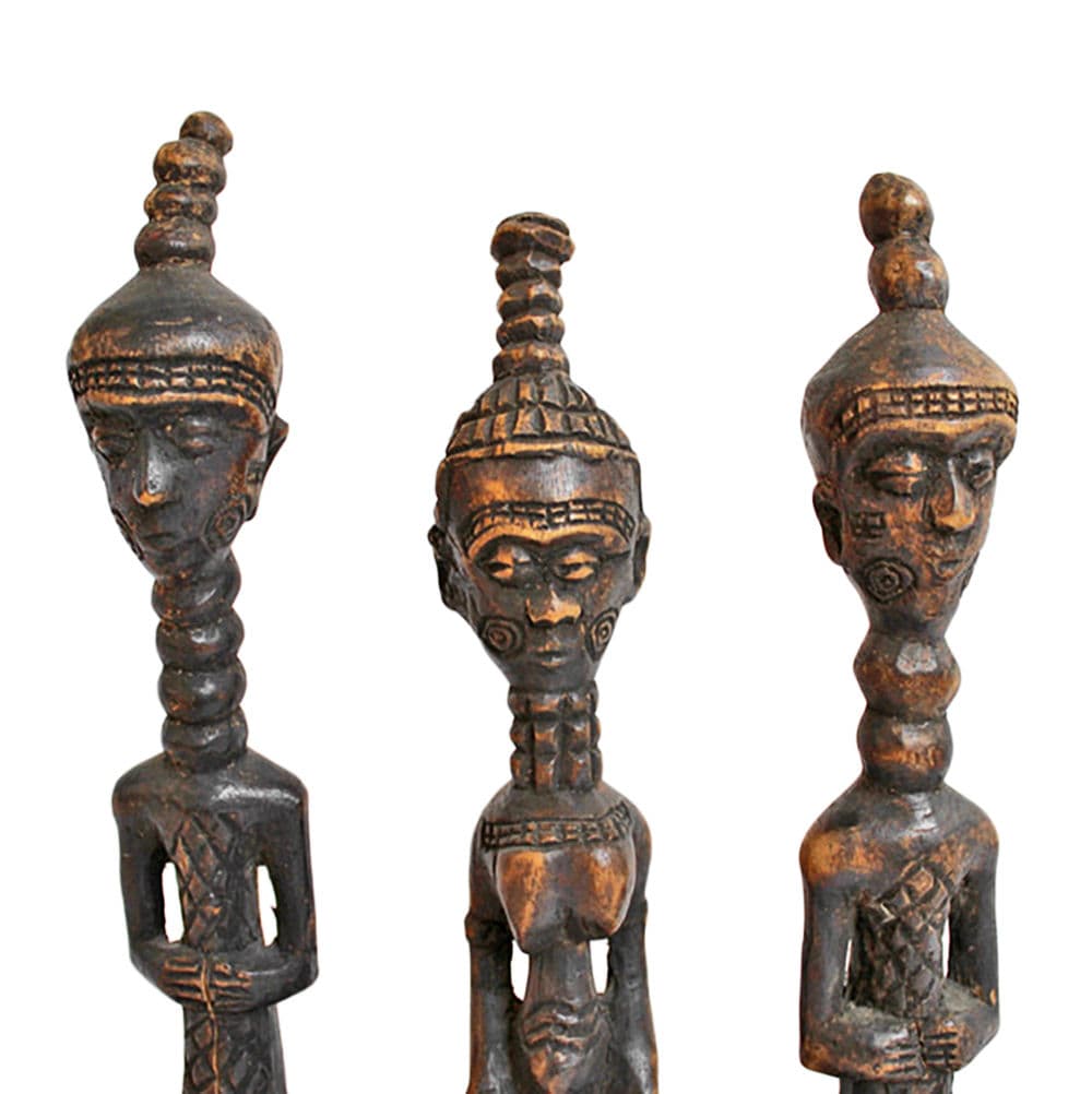 Vintage Tribal Doll Trio on Base - Thumbnail 3