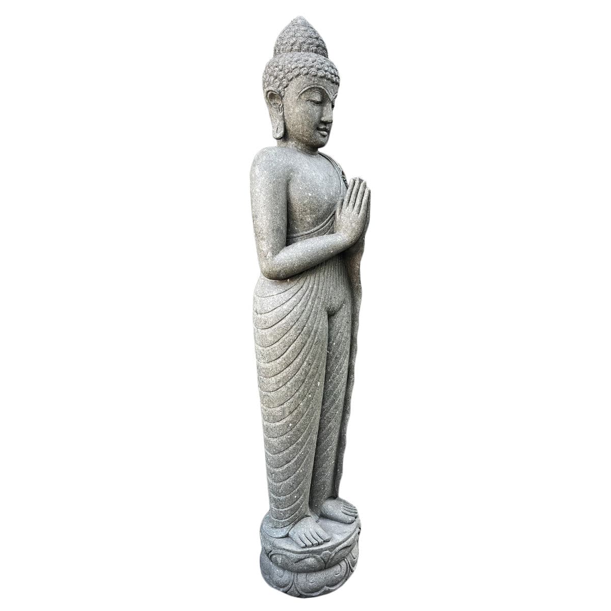 Standing Stone Carved Buddha Statue - Thumbnail 3