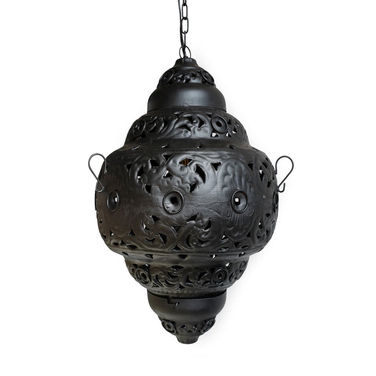 Black Metal Work Lantern Pendant Small - Thumbnail 3