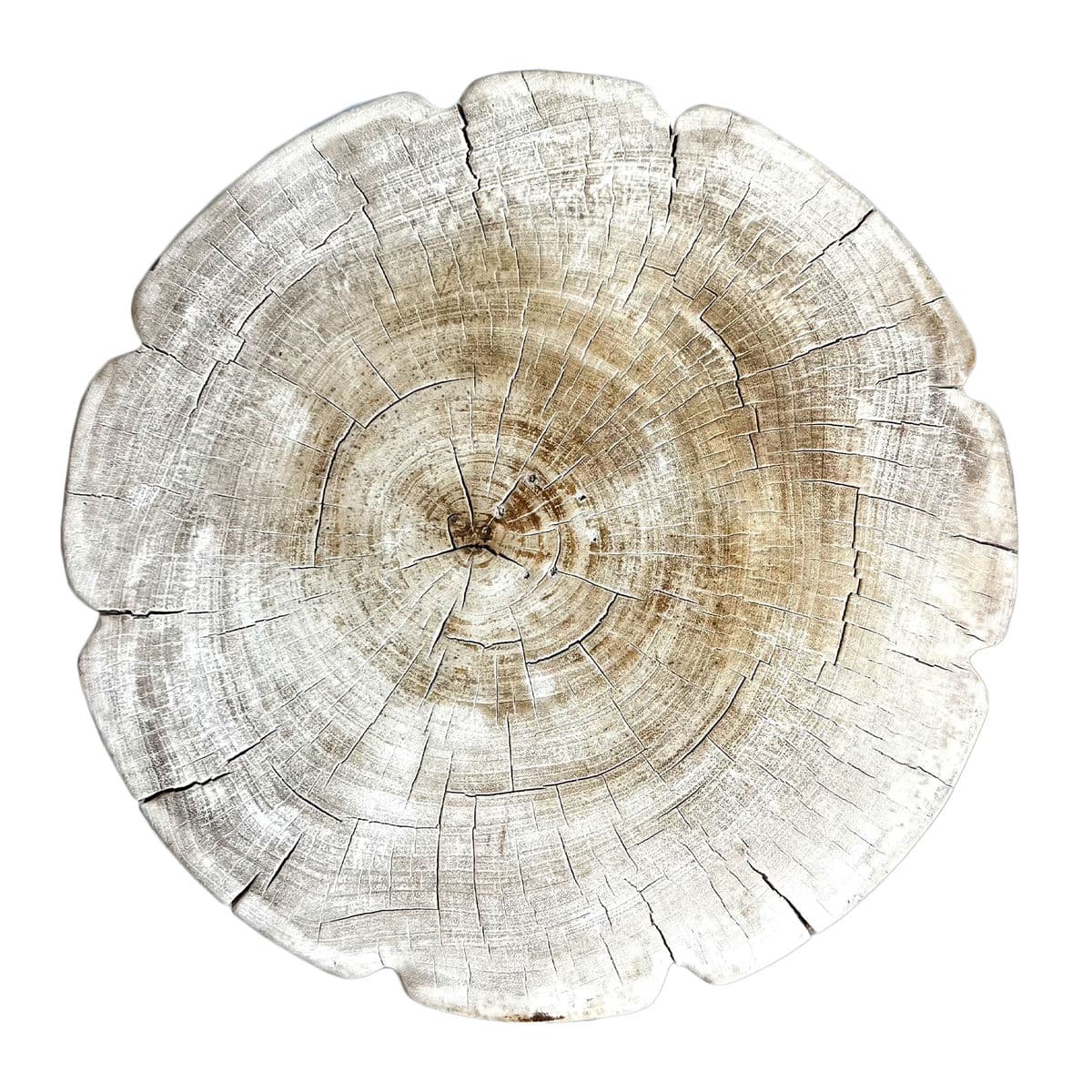 Washed Wood Scallop Side Table - Thumbnail 3