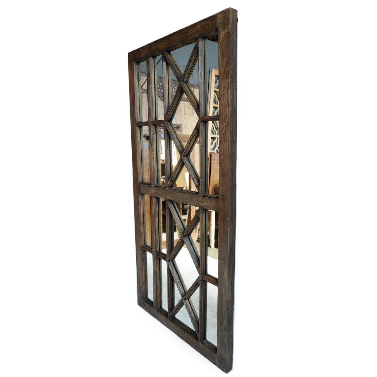 Vintage Wood Window Mirror - Thumbnail 3