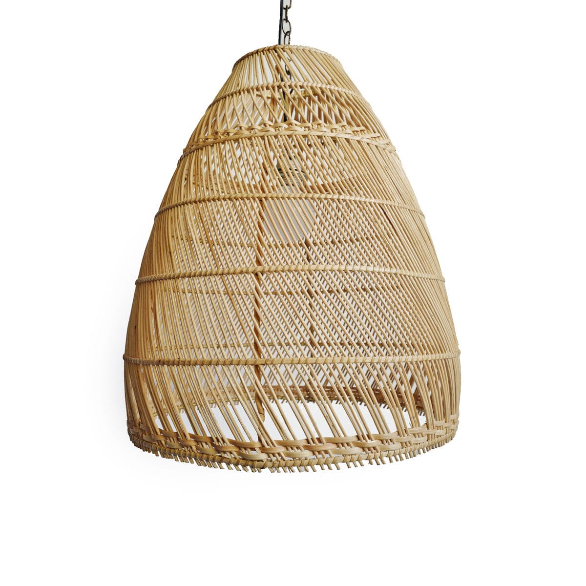 Natural Wicker Basket Bell Lantern Small - Thumbnail 3