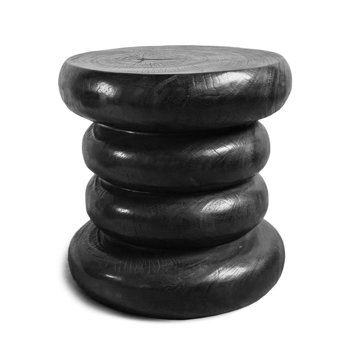 Black Stacked Ring Stool Table - Thumbnail 3