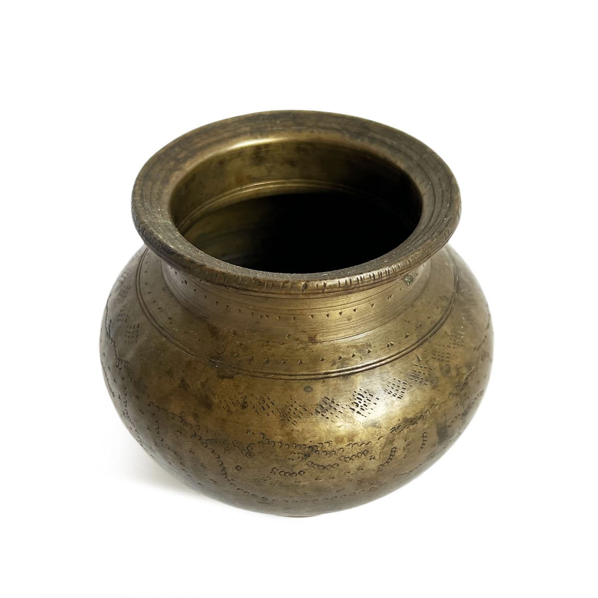 Old Antique Brass Ritual Pot - Thumbnail 3