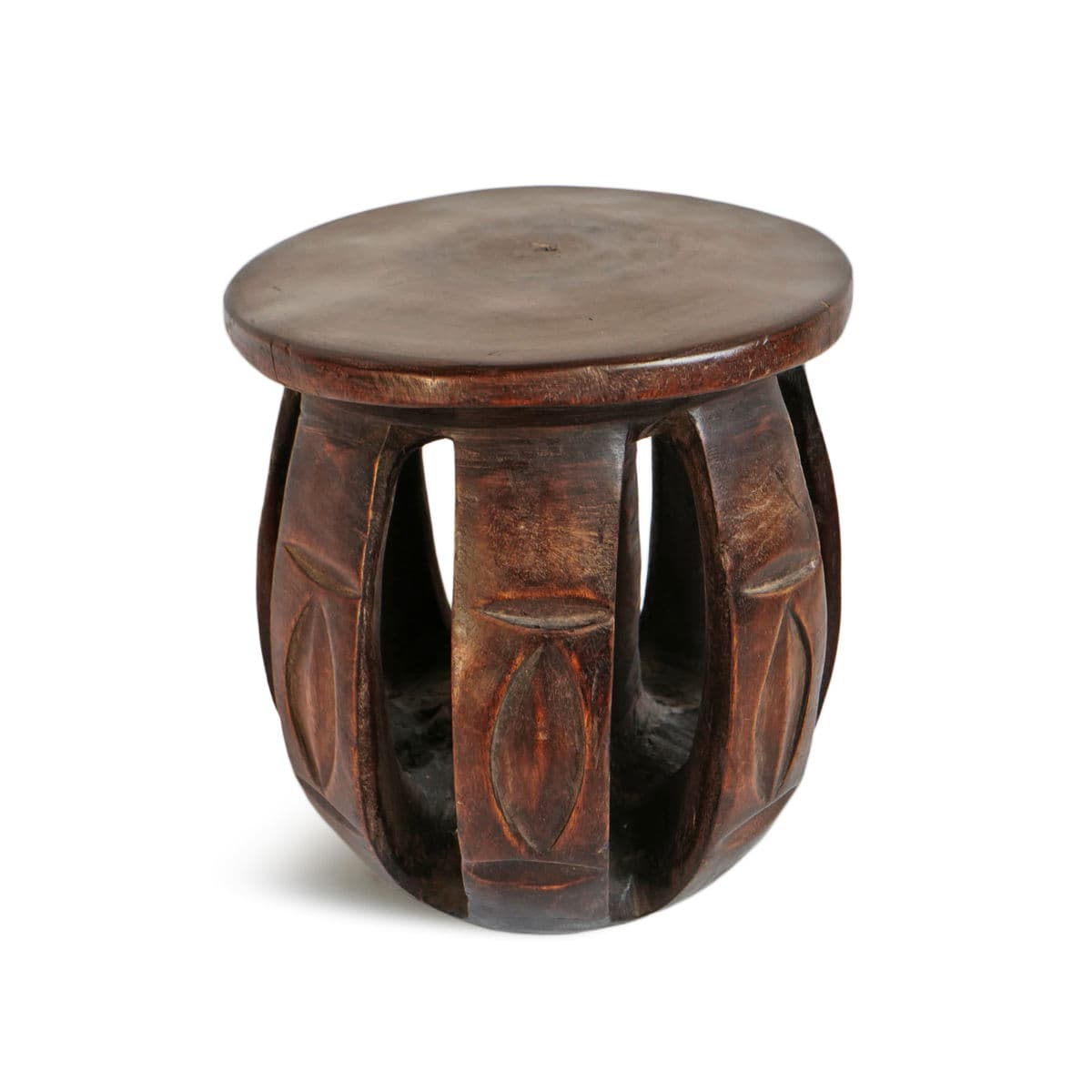 Old Baga Nimba Wood Small Stool - Thumbnail 3