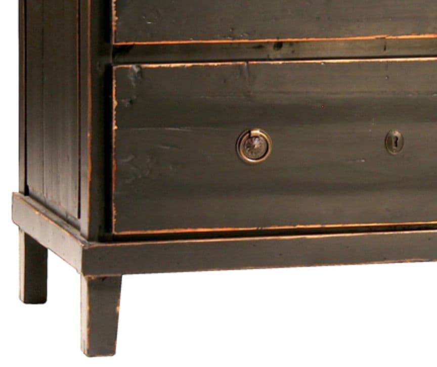 Black Distressed Six-Drawer Dresser - Thumbnail 3