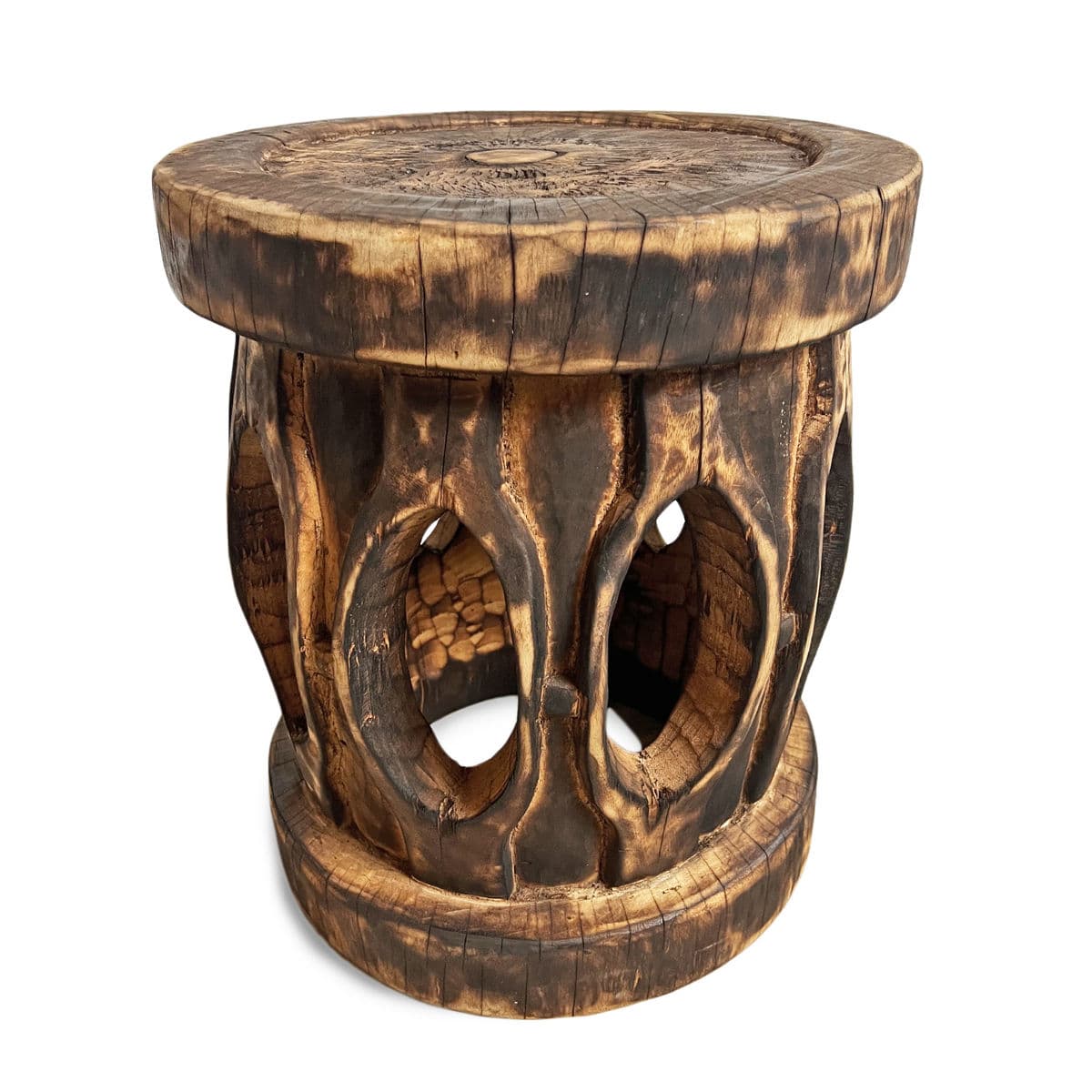 Vintage Bamileke Burn Stool Table - Thumbnail 3