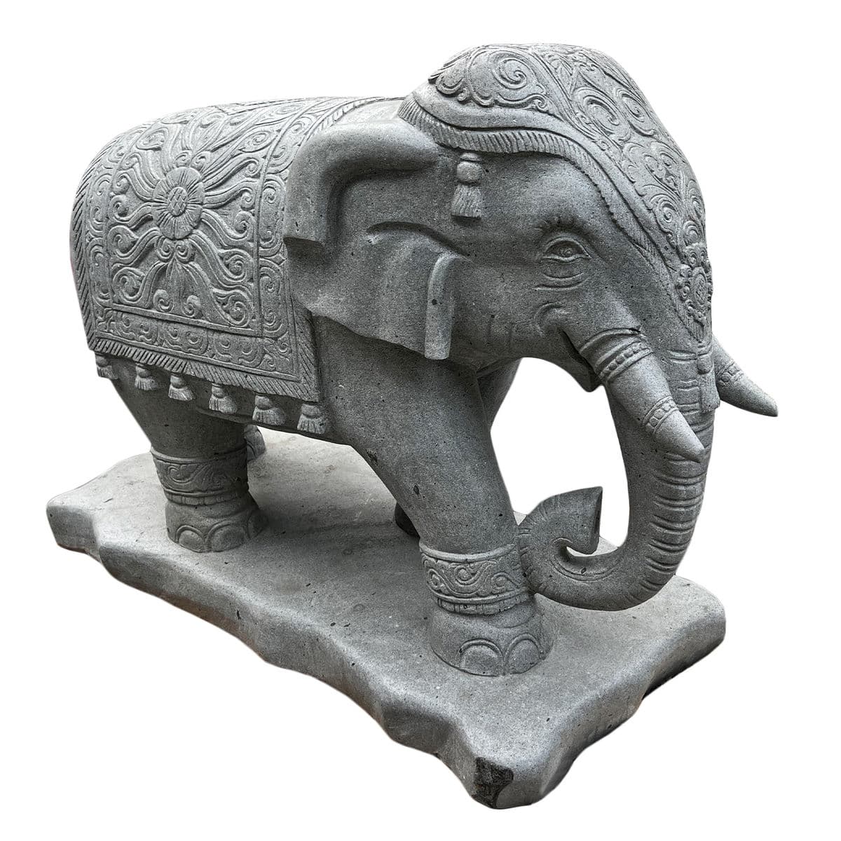 Pair of Stone Carved Elephant - Thumbnail 3