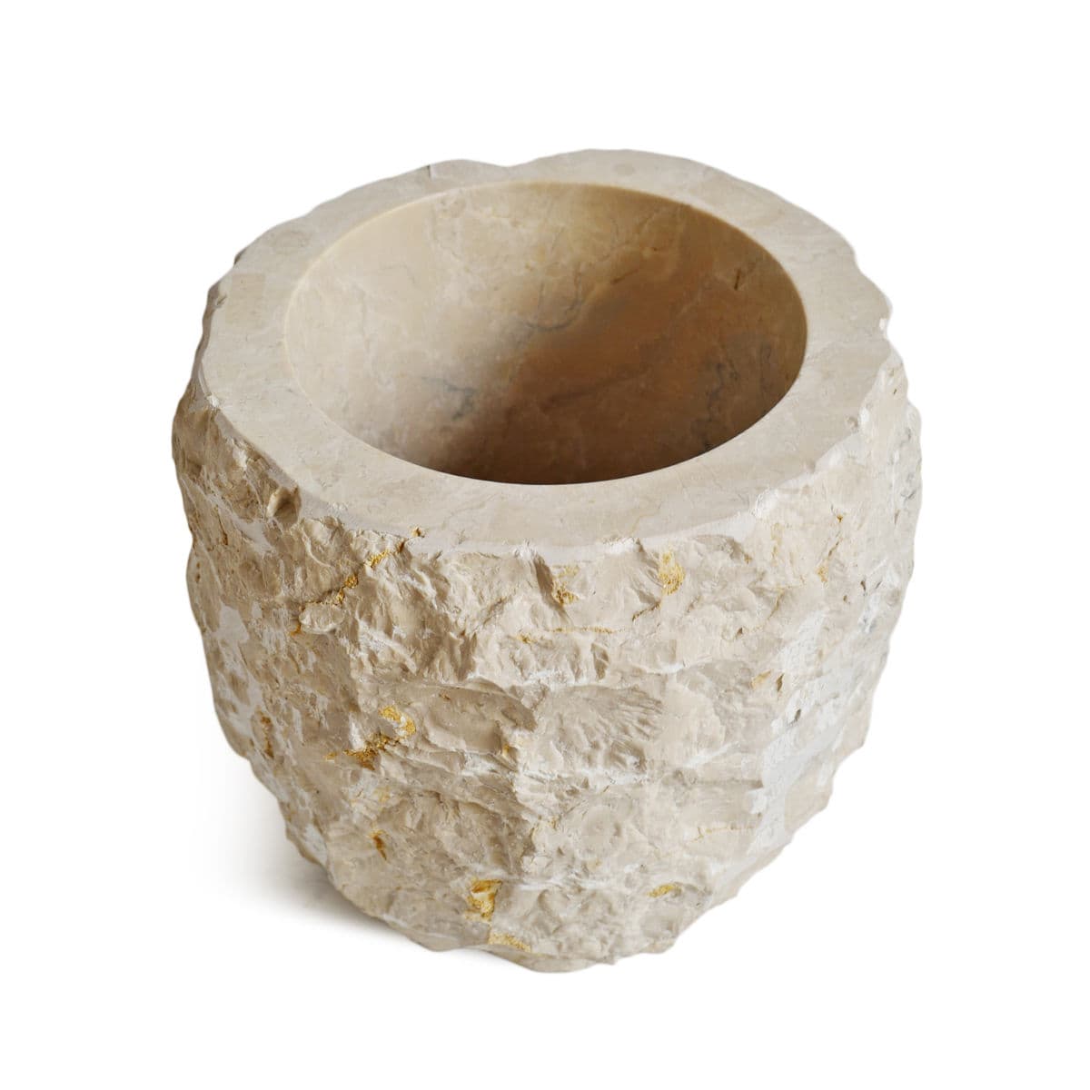 Chiseled Travertine Container Medium - Thumbnail 3