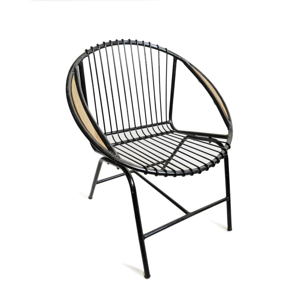 Retro Ring Black Iron Outdoor Chair - Thumbnail 3