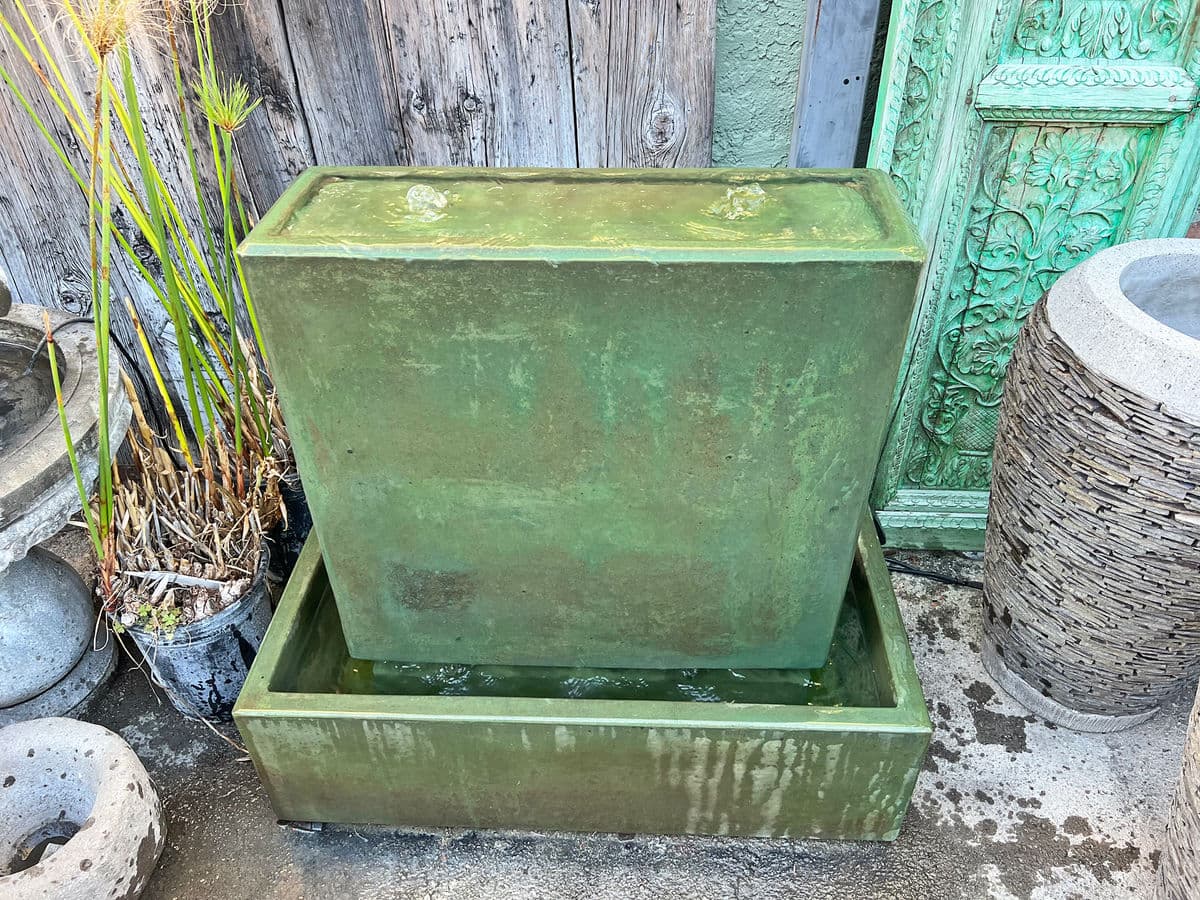 Modern Green Cement Box Fountain - Thumbnail 3