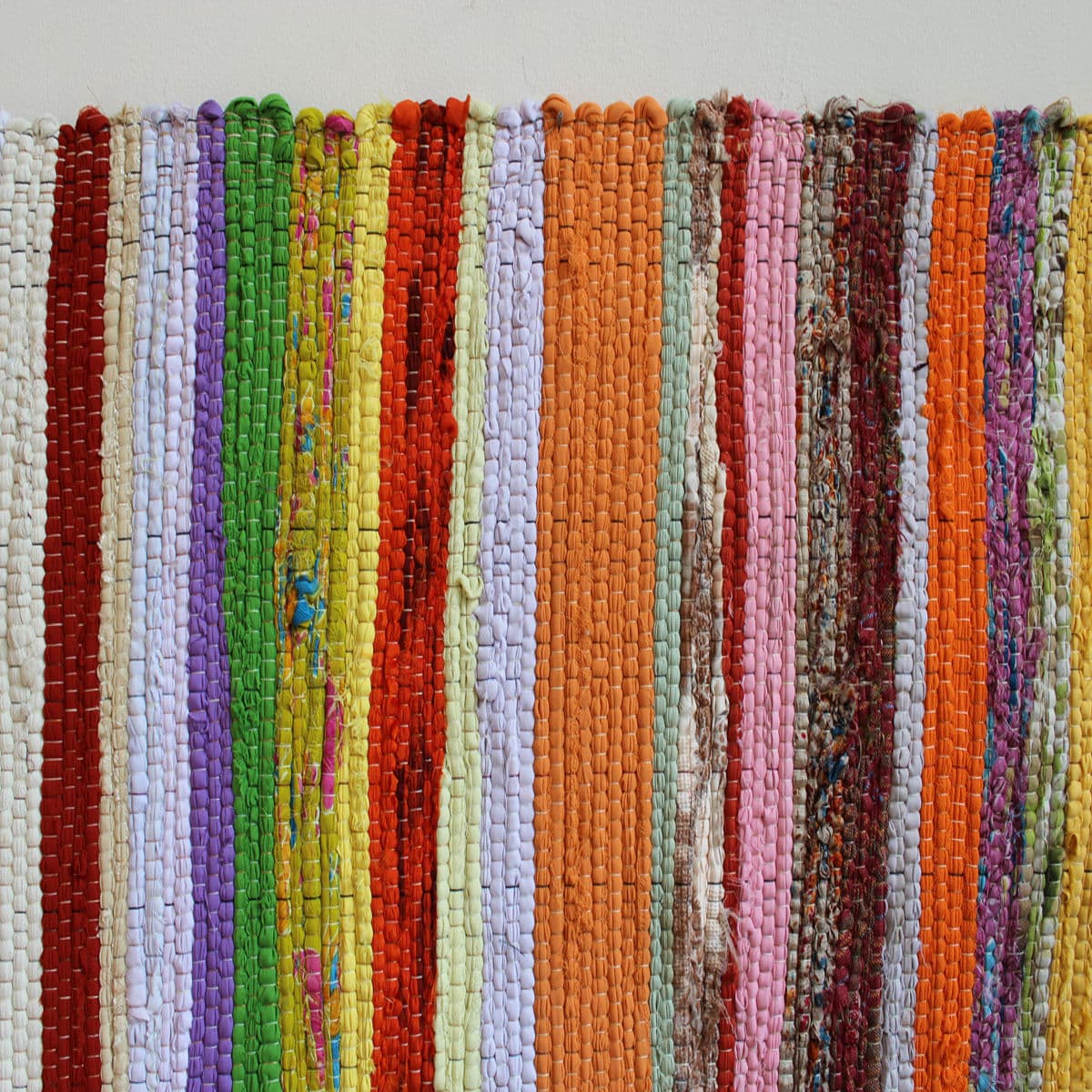 Colorful Striped Sari Rug - Thumbnail 3