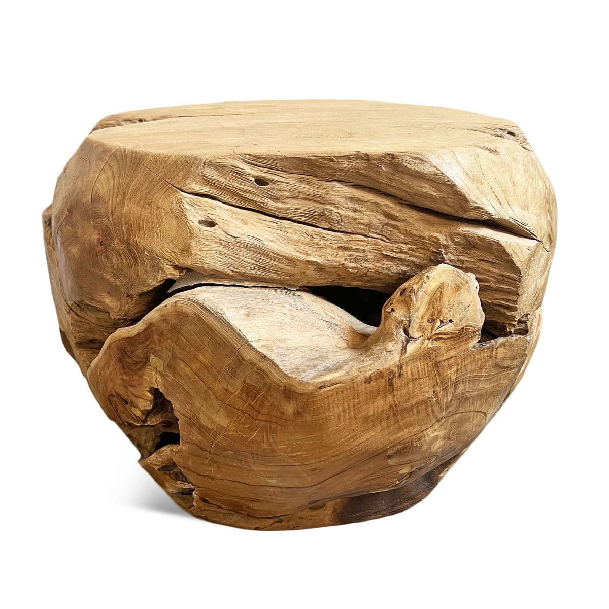 Raw Teak Root Ball Stool - Thumbnail 3