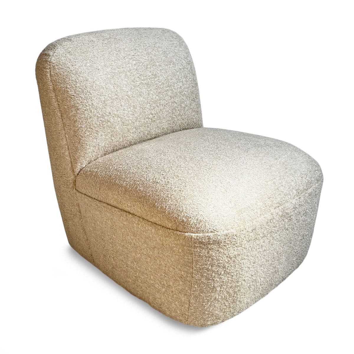 Ivory Soft Swivel Slipper Chair - Thumbnail 3