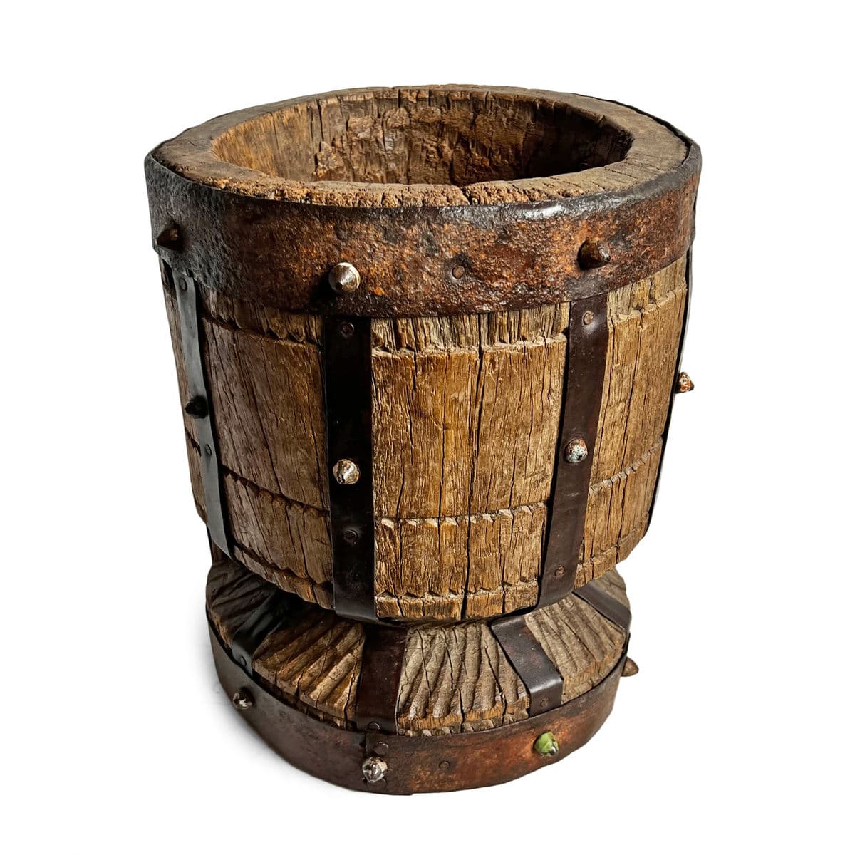 Old India Wood Pestle Pot - Thumbnail 3