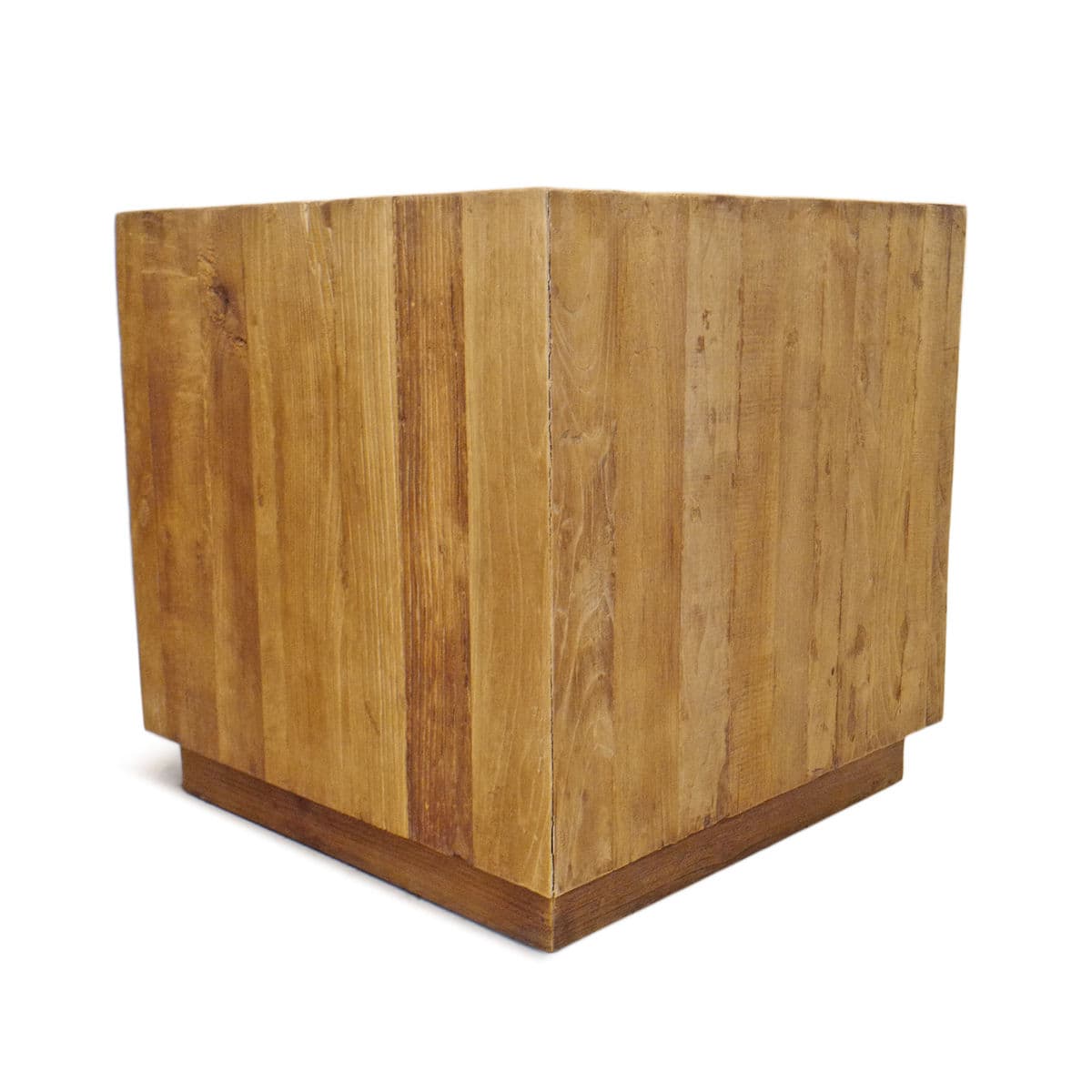 Salvaged Chevron Cube End Table - Thumbnail 3