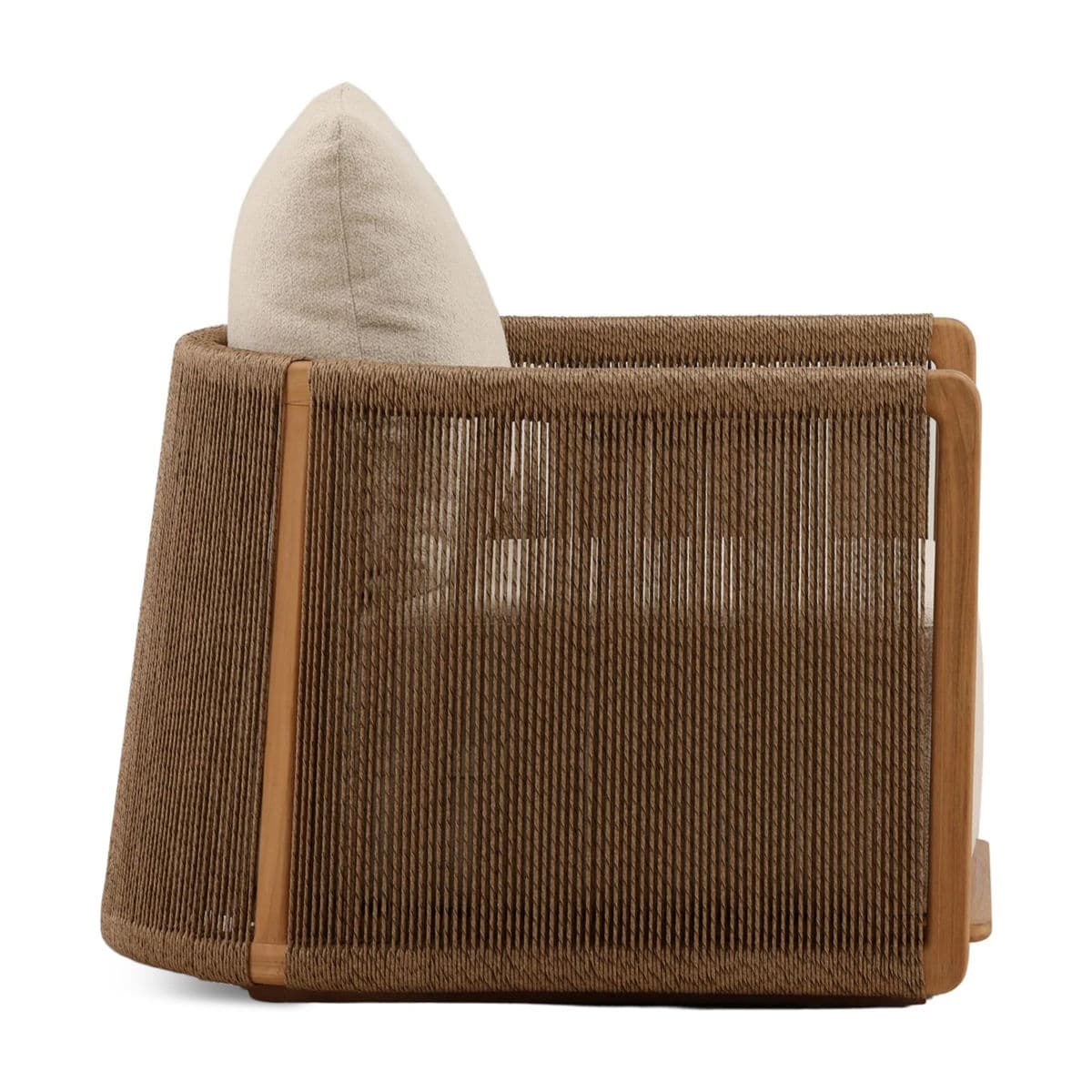 Rope Wrapped Teak Outdoor Accent Chair - Thumbnail 3