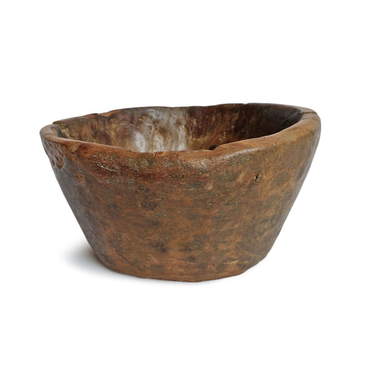 Rustic Vintage Nepal Wood Bowl - Thumbnail 4