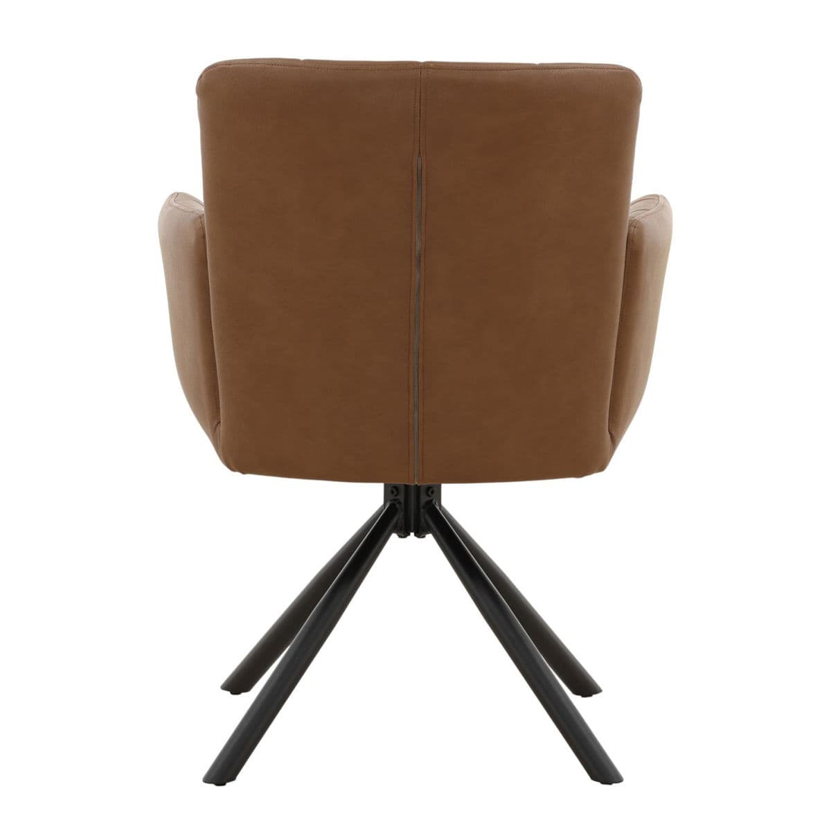 Cinnamon Leather Swivel Dining Chair - Thumbnail 4