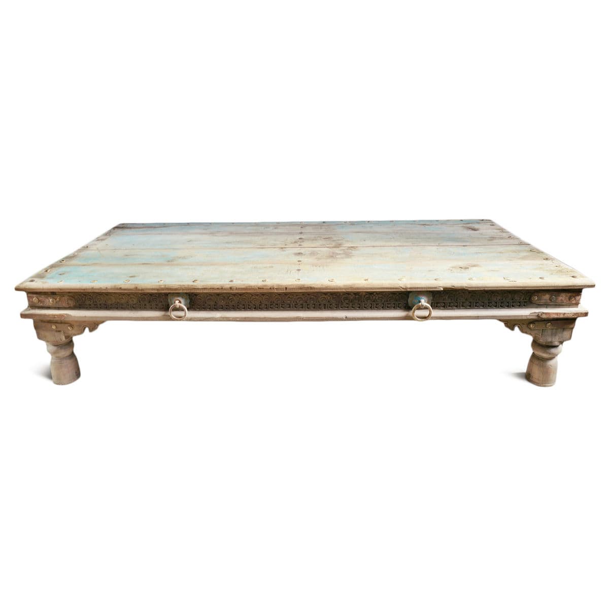 Old Teak Takhat Coffee Table - Thumbnail 4