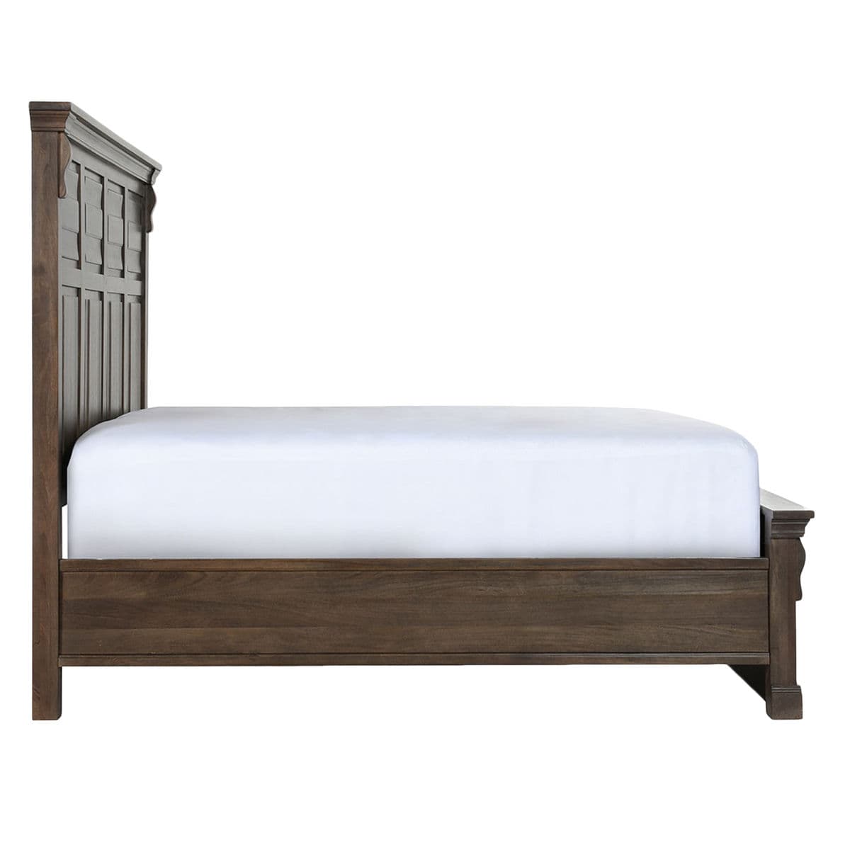 Walnut Stain Wood Panel King Bed - Thumbnail 4