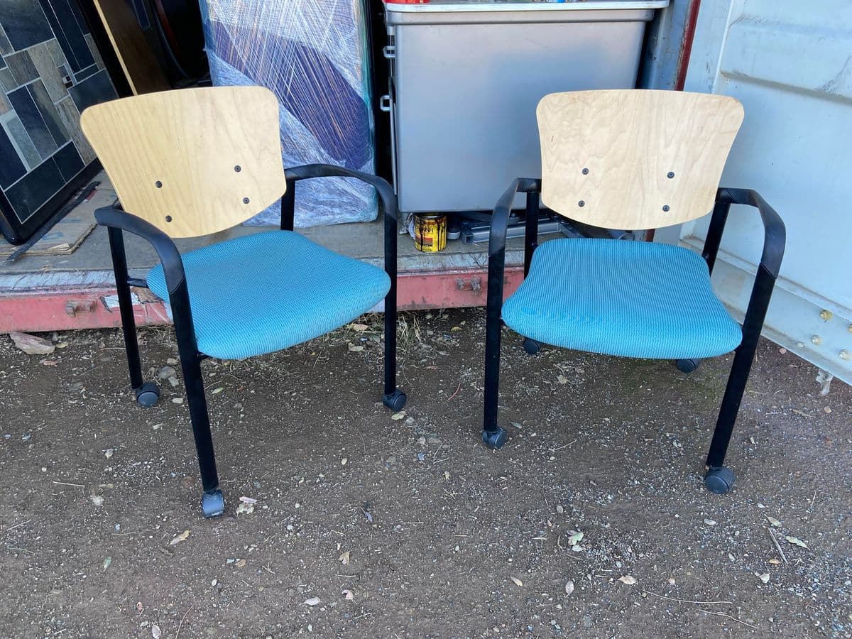 Haworth Bentwood Rolling Side Chairs Set of 6 - Thumbnail 3