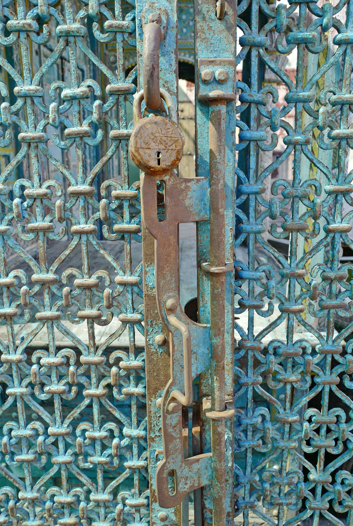 Vintage Large Blue Iron Gates - Thumbnail 4