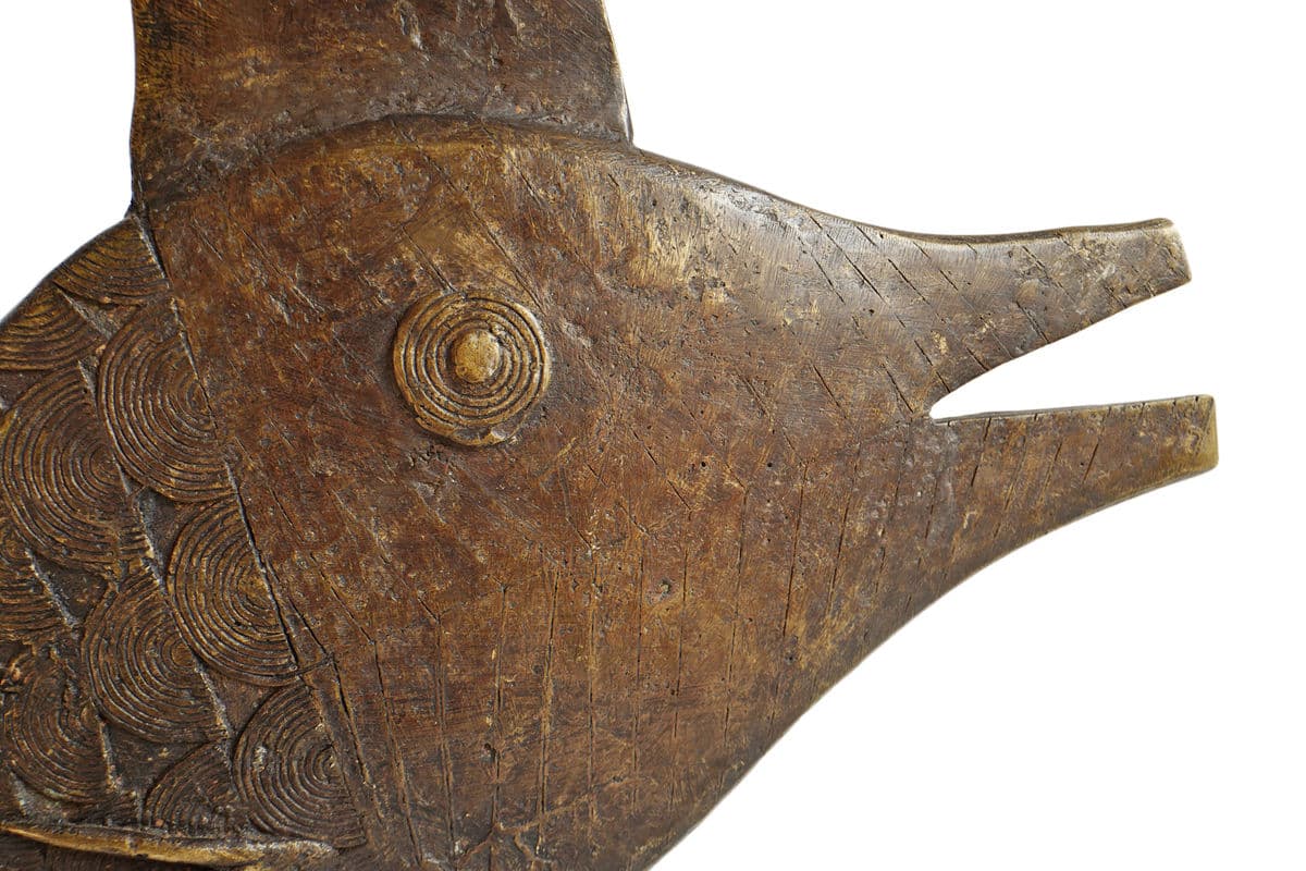 Old Brass Mossi Fish Figure - Thumbnail 4