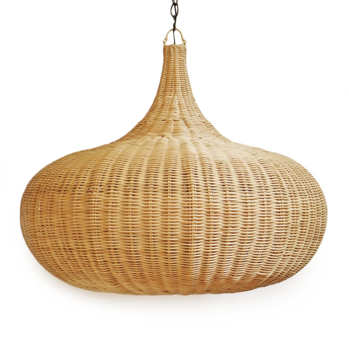 Raw Wicker Gourd Drop Pendant Large - Thumbnail 4