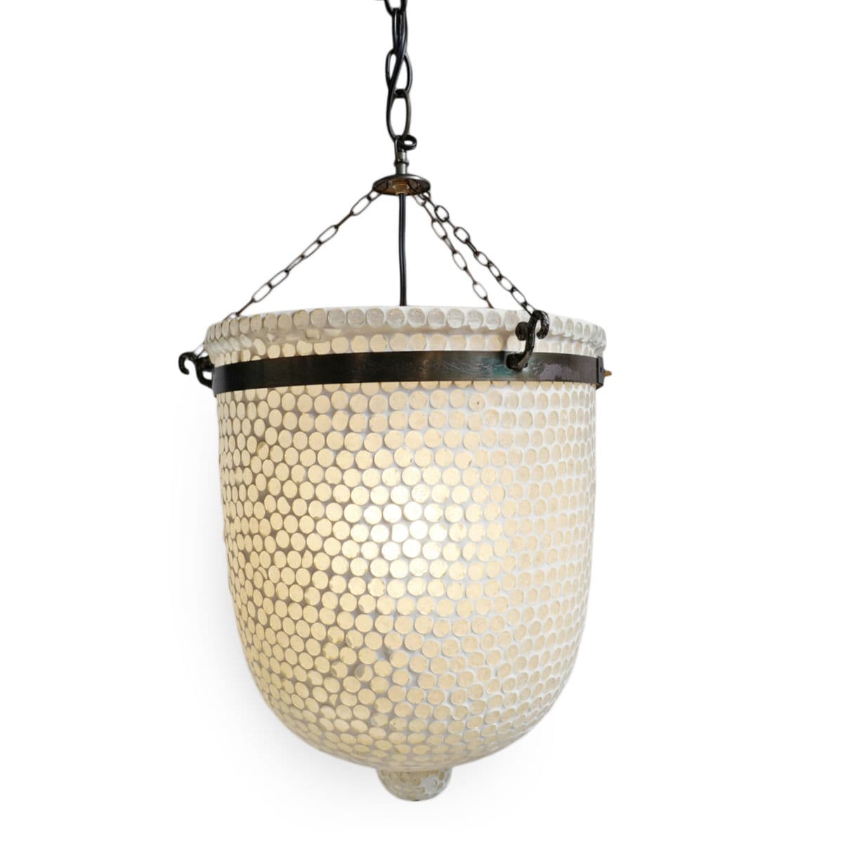 White Mosaic Bucket Pendant Medium - Thumbnail 4
